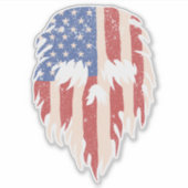 VS-vlag Schedel Baard | Gedecoreerd Patriottisch D Sticker (Voorkant)