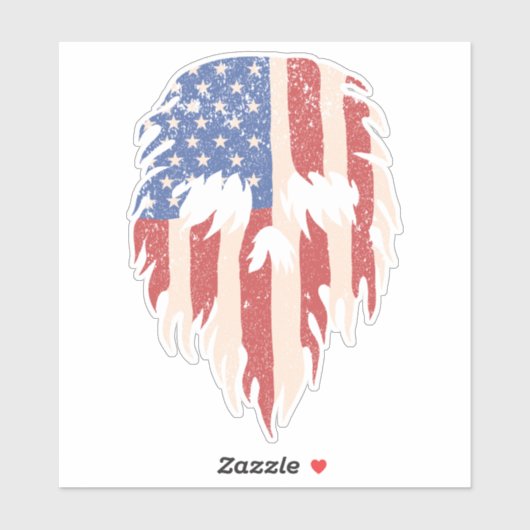 VS-vlag Schedel Baard | Gedecoreerd Patriottisch D Sticker (Vel)