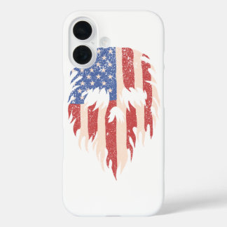 VS-vlag Schedel Baard | Gedesoriëerd Patriottisch  iPhone 16 Hoesje