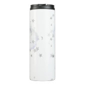 *~* VS vlag Silver Stars Clouds Vrijheidsbeeld Thermosbeker (Achterkant)