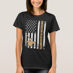 VS Vlag Smeden Aambeeld & Hamer Amerikaanse Zwart T-shirt