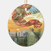VS Vlag Steenarend Begraafplaats Grafsteen Krans Keramisch Ornament (Links)