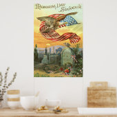 VS Vlag Steenarend Begraafplaats Grafsteen Krans Poster (Keuken)