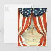 VS Vlag Sterren & Strepen 4 juli Briefkaart (Voorkant / Achterkant)