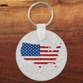 VS-vlag sterren & strepen 4 juli glitter Sleutelhanger (Voorkant)