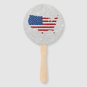 VS Vlag Sterren & Strepen 4 Juli Glitters Handwaaier (Achterkant)