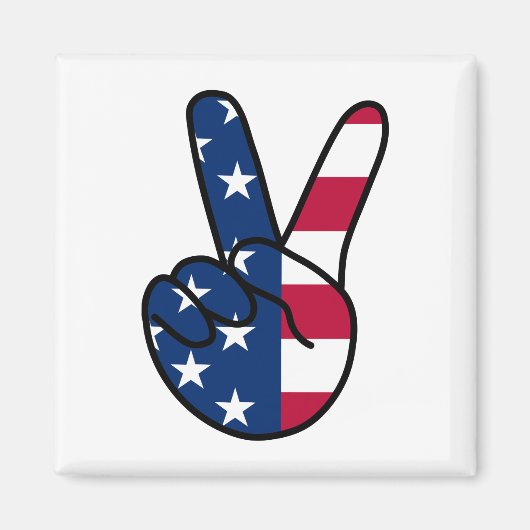 VS-vlag V-teken Magneet (Voorkant)