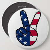 VS-vlag V-teken Ronde Button 6,0 Cm (Voorkant /achterkant)
