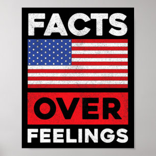 Vs Vlag Verenigde Staten Feiten Boven Gevoelens Gr Poster