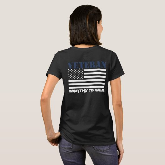 VS - vlag - veteraan NAVY BLUE - Draag T-shirt (Achterkant volledig)