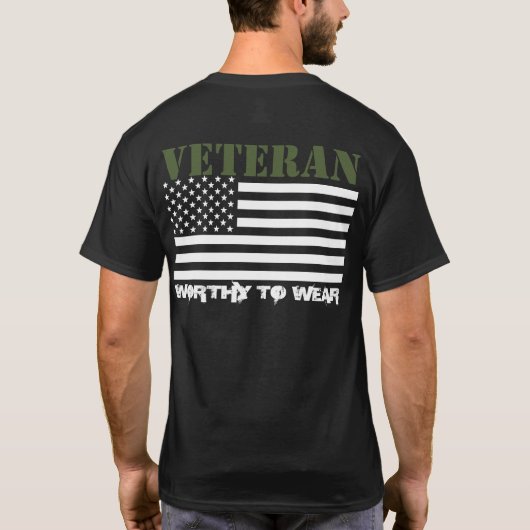 VS-vlag - Veteran ARMY TRIDENT GRN - Worthy to Dra T-shirt (Achterkant)