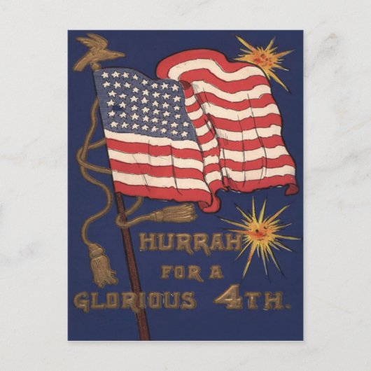 VS Vlag Vuurwerk Explosie 4 juli Briefkaart (Voorkant)