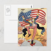 VS Vlag Vuurwerk Knalvuur Oom Sam Briefkaart (Voorkant / Achterkant)