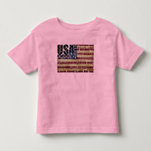 VS-vlag Woordwolk Alle 50 Staten Kunst Kinder Shirts