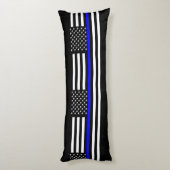 VS vlag zwart en wit dun blauw decor Lichaamskussen (Achterkant (Verticaal))