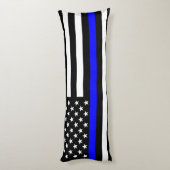 VS vlag zwart en wit dun blauw decor Lichaamskussen (Achterkant (Verticaal))