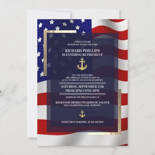 VS-vlaggenstaat/goudankerpartij Kaart (Voorkant)