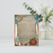 VS-vlagverklaring van onafhankelijkheid 1776 Briefkaart (Staand voorkant)