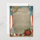 VS-vlagverklaring van onafhankelijkheid 1776 Briefkaart (Voorkant / Achterkant)