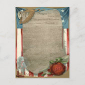 VS-vlagverklaring van onafhankelijkheid 1776 Briefkaart (Voorkant)