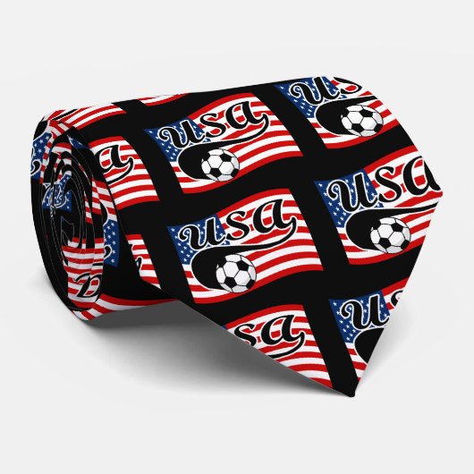 VS-Voetbal met Amerikaanse vlag Swash Stropdas (Opgerold)