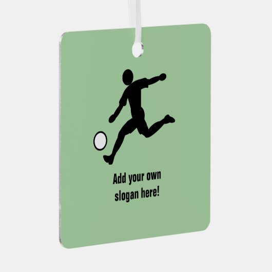 VS Voetbalspeler en zijn naam Metalen Ornament (Voorkant Rechts)