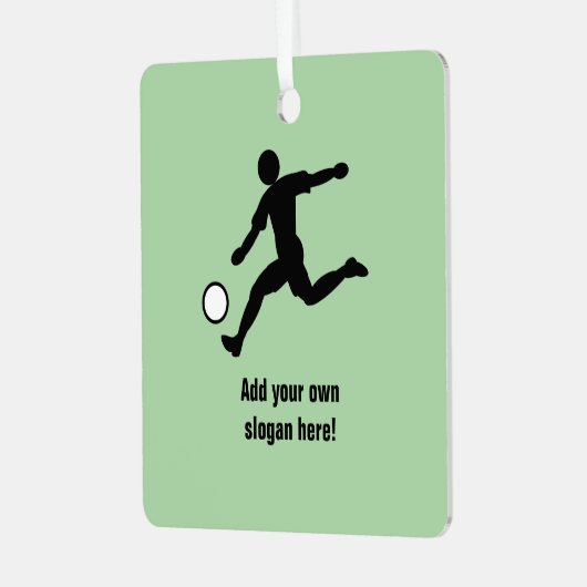 VS Voetbalspeler en zijn naam Metalen Ornament (Voorkant links)