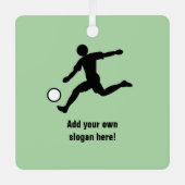 VS Voetbalspeler en zijn naam Metalen Ornament (Voorkant)