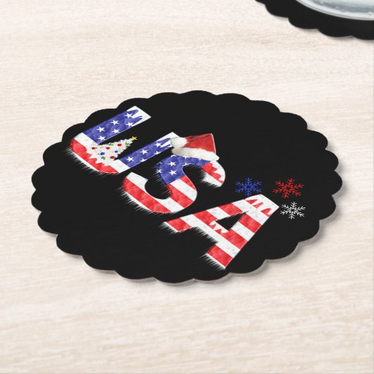 VS voor Kerstmis Kartonnen Onderzetters (Gekanteld)