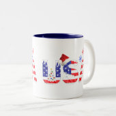 VS voor Kerstmis Tweekleurige Koffiemok (Voorkant rechts)