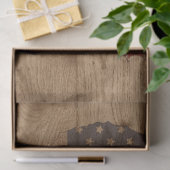 VS vormen Amerikaanse vlag boven Rustisch houtpatr Tissuepapier (Geschenk)