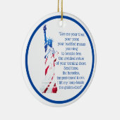 VS Vrijheidsbeeld: "Breng me je..." Keramisch Ornament (Rechts)