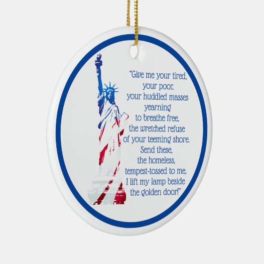 VS Vrijheidsbeeld: "Breng me je..." Keramisch Ornament (Rechts)