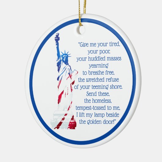 VS Vrijheidsbeeld: "Breng me je..." Keramisch Ornament (Links)