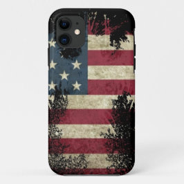 VS/VS, SAD-vlag op zwarte achtergrond iPhone 11 Hoesje