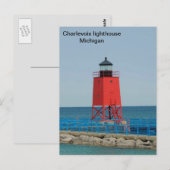 VS, vuurtoren Charlevoix, Michigan Briefkaart (Voorkant / Achterkant)