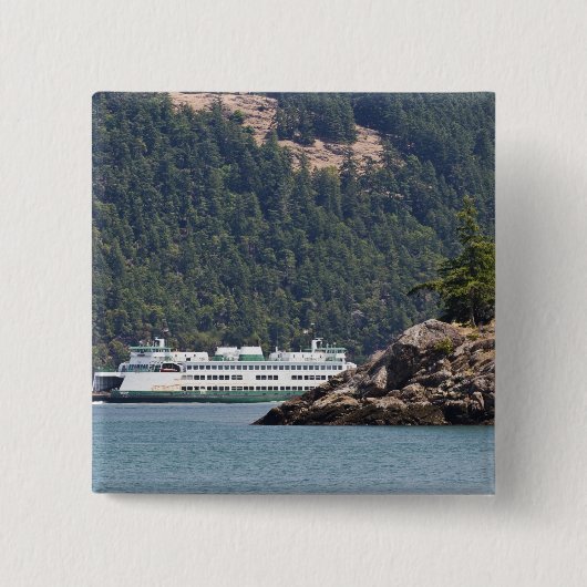 VS, WA. Washington State Ferries Vierkante Button 5,1 Cm (Voorkant)