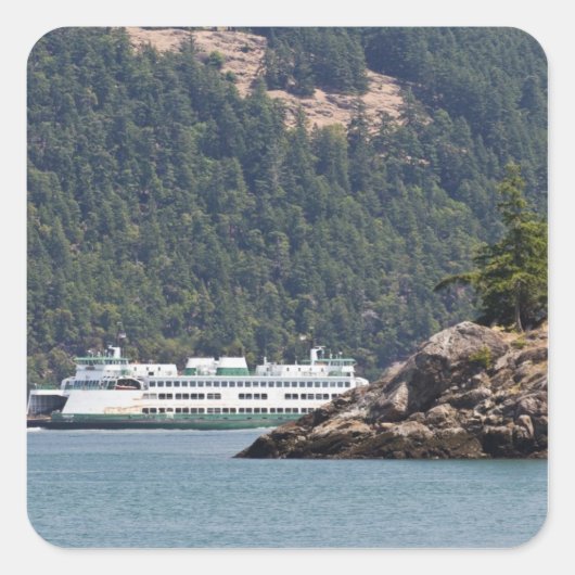 VS, WA. Washington State Ferries Vierkante Sticker (Voorkant)