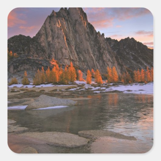 VS, Washington, Cascadegebergte. Prusik Peak Vierkante Sticker (Voorkant)