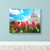 VS, Washington DC, Capitol Building Canvas Afdruk (Insitu (Houten vloer))