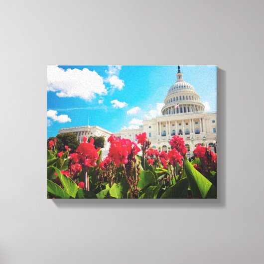 VS, Washington DC, Capitol Building Canvas Afdruk (Voorkant)