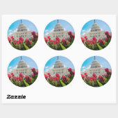 VS, Washington DC, Capitol Building Ronde Sticker (Vel)