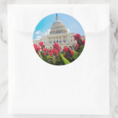VS, Washington DC, Capitol Building Ronde Sticker (Tas)