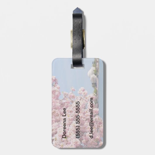 VS, Washington DC, Cherry tree Bagagelabel (Achterkant verticaal)