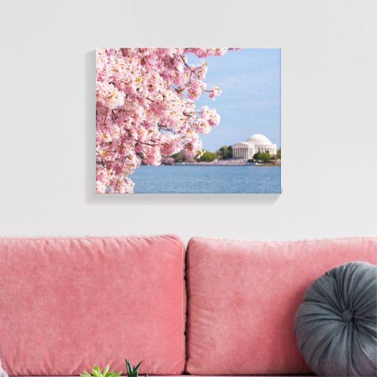 VS, Washington DC, Cherry tree Canvas Afdruk (Insitu (Woonkamer))