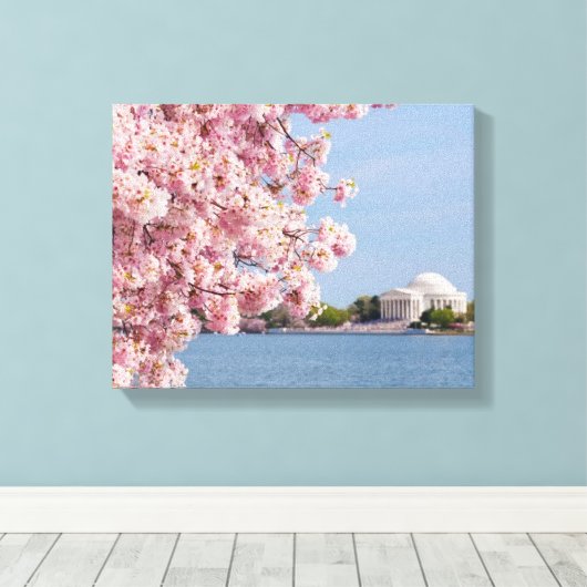 VS, Washington DC, Cherry tree Canvas Afdruk (Insitu (Houten vloer))