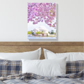 VS, Washington DC, Cherry tree in bloom Canvas Afdruk (Insitu (Slaapkamer))