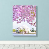 VS, Washington DC, Cherry tree in bloom Canvas Afdruk (Insitu (Houten vloer))