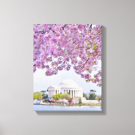 VS, Washington DC, Cherry tree in bloom Canvas Afdruk (Voorkant)