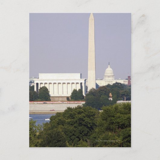 VS, Washington DC, Washington Monument en VS Briefkaart (Voorkant)